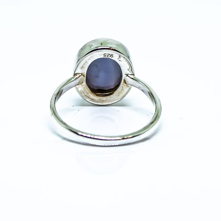 Quasar Gems USA – wholesale Solitairering – Blå spetsagat ädelstensring i sterlingsilver 925