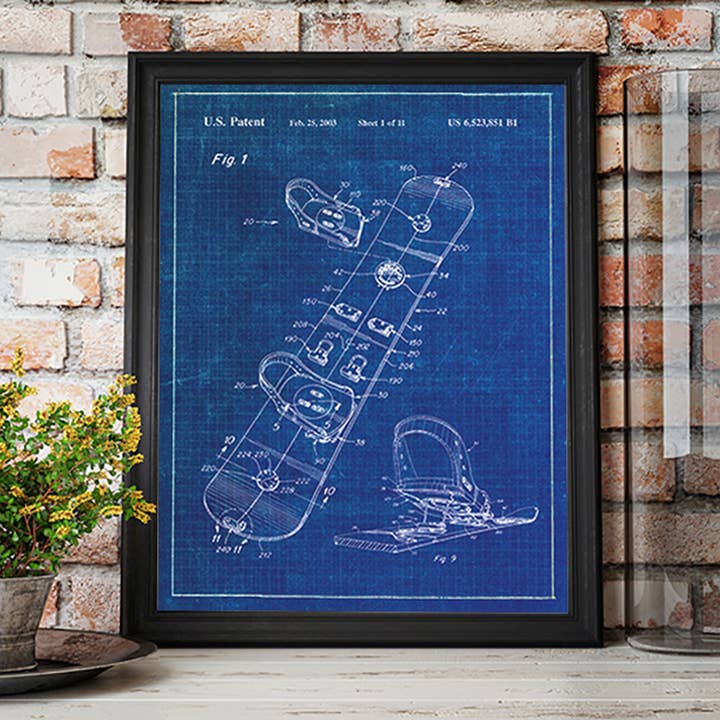 Fresh Prints of CT - Wholesale Art Print - Original Snowboard Patent Art Print - Snow Sports