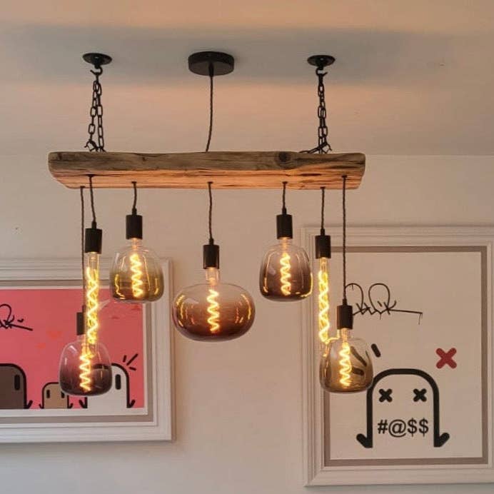 Colour Fade Wooden Beam Chandelier for wholesale by MooBoo Home