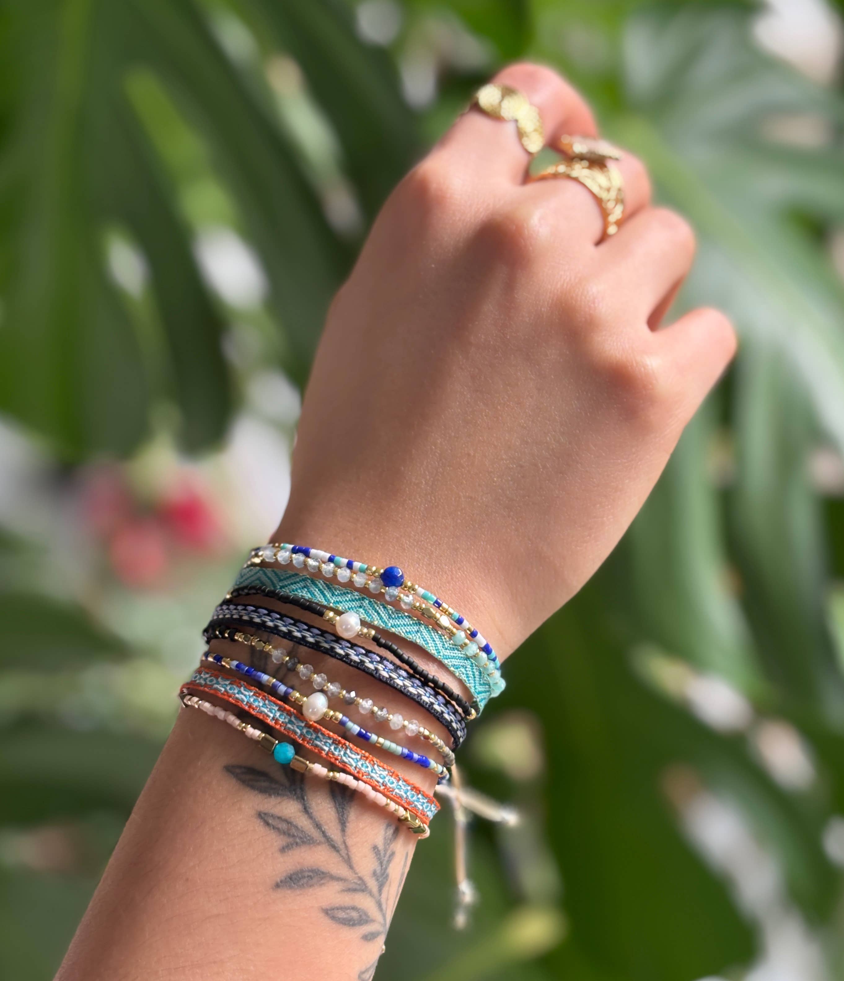 Ocean Ripples – Engroshandel Smykkesæt – Japansk Miyuki armbånd sæt med 3 turkis2