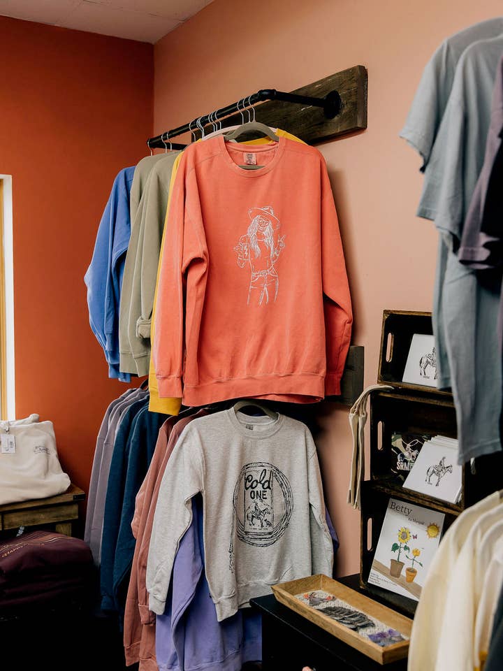 Outlaw Cowgirl Crewnecks - Watermelon for wholesale on Faire6