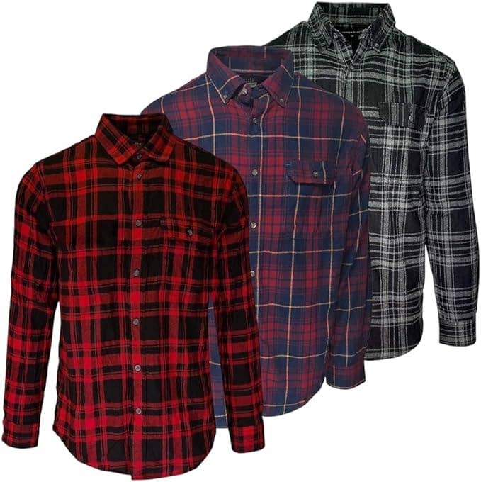 I-Wear Brands - Wholesale Button Down Shirt - Men's - Men's Long Sleeve Button Down Cotton Flannel Shirt25