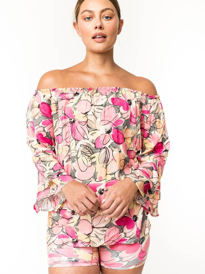 Lovlei - Wholesale Blouse - Women's - Meg Women's Blouse - 100% Rayon Double Bell Sleeves