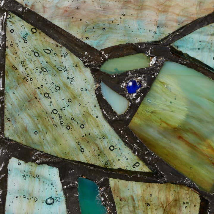 River of Goods - Wholesale Decorative Panel - 10.5"H Tommy the Green Sea Turtle Stained Glass Window Panel