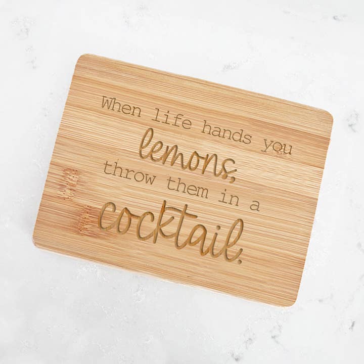 When Life Hands You Lemons Small Cutting Board, Bamboo Board for wholesale by Love, Georgie