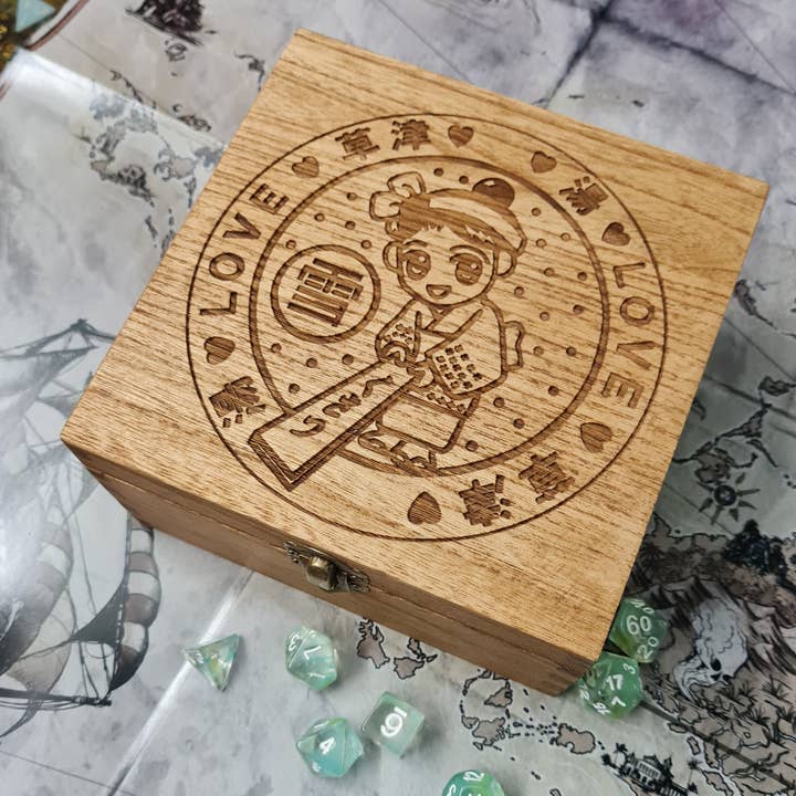 Japanese Love Girl Manhole Cover Trinket or Dice Box - Felted for wholesale by Critit