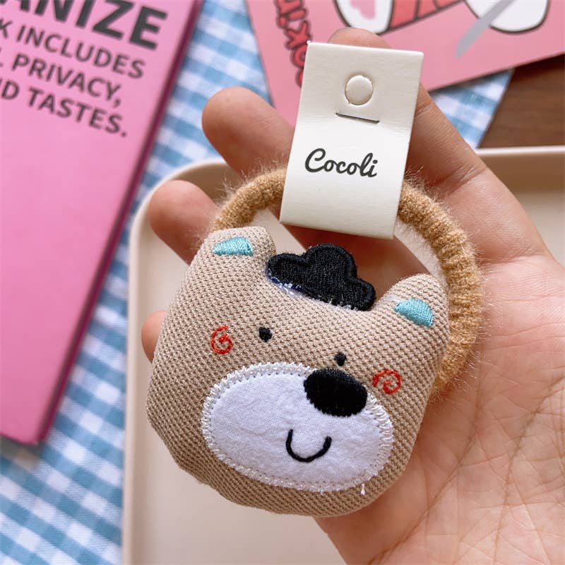 Tourtiwi - Wholesale Hair Tie - Kids - Cute animal hair band, cotton checkered hair tie4