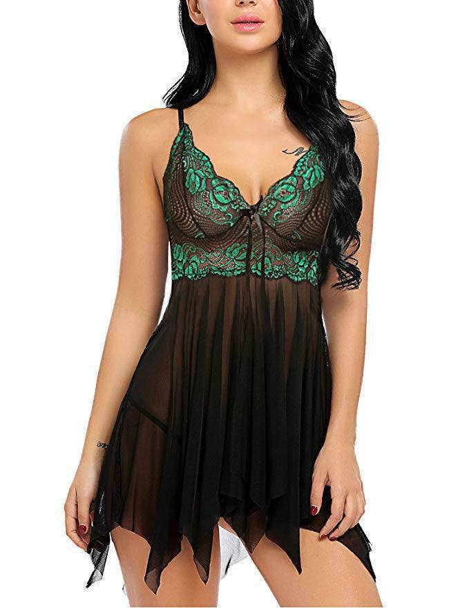 We-vibe - Wholesale Lingerie Set - Women's - Halter Mesh Nightgown Sexy Set11