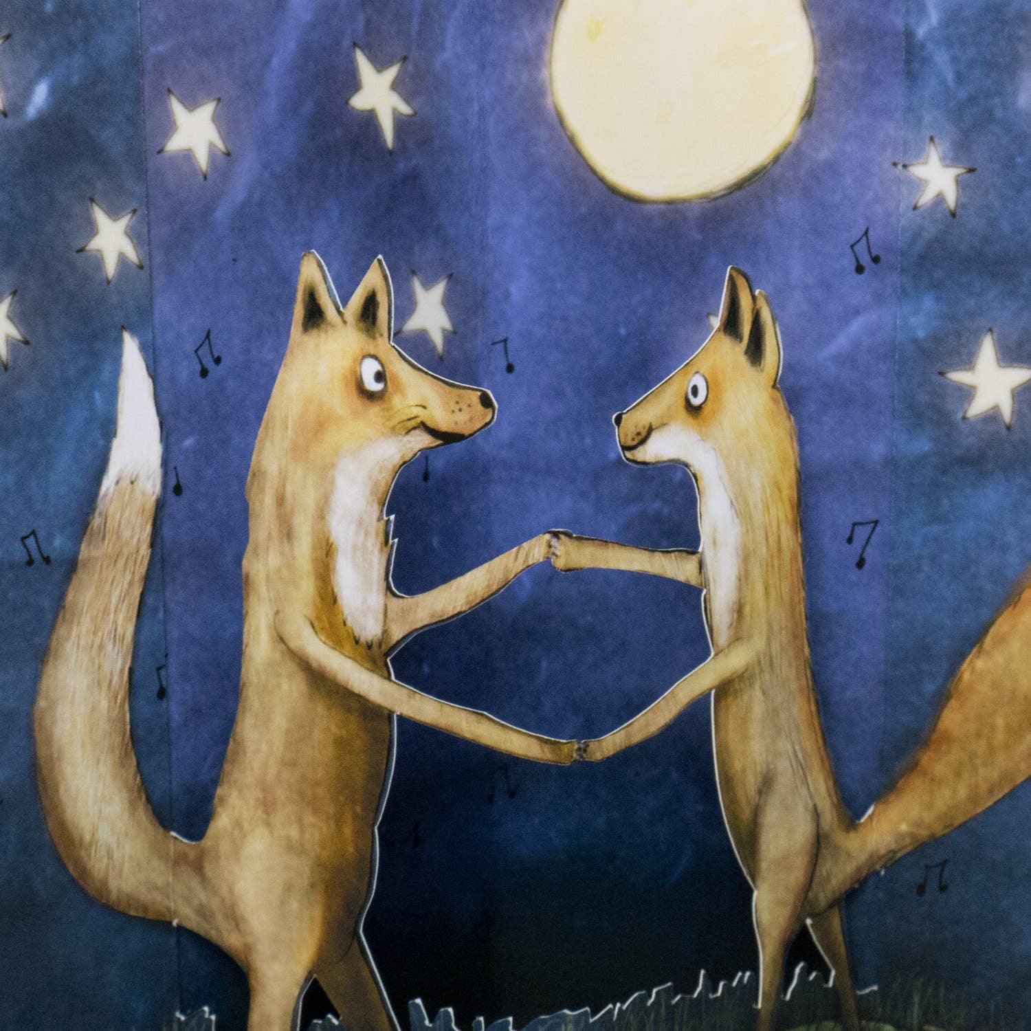 Amelia Kieras Paper Arts - Wholesale Everyday Greeting Card - Fox Dance Pop Up Card2