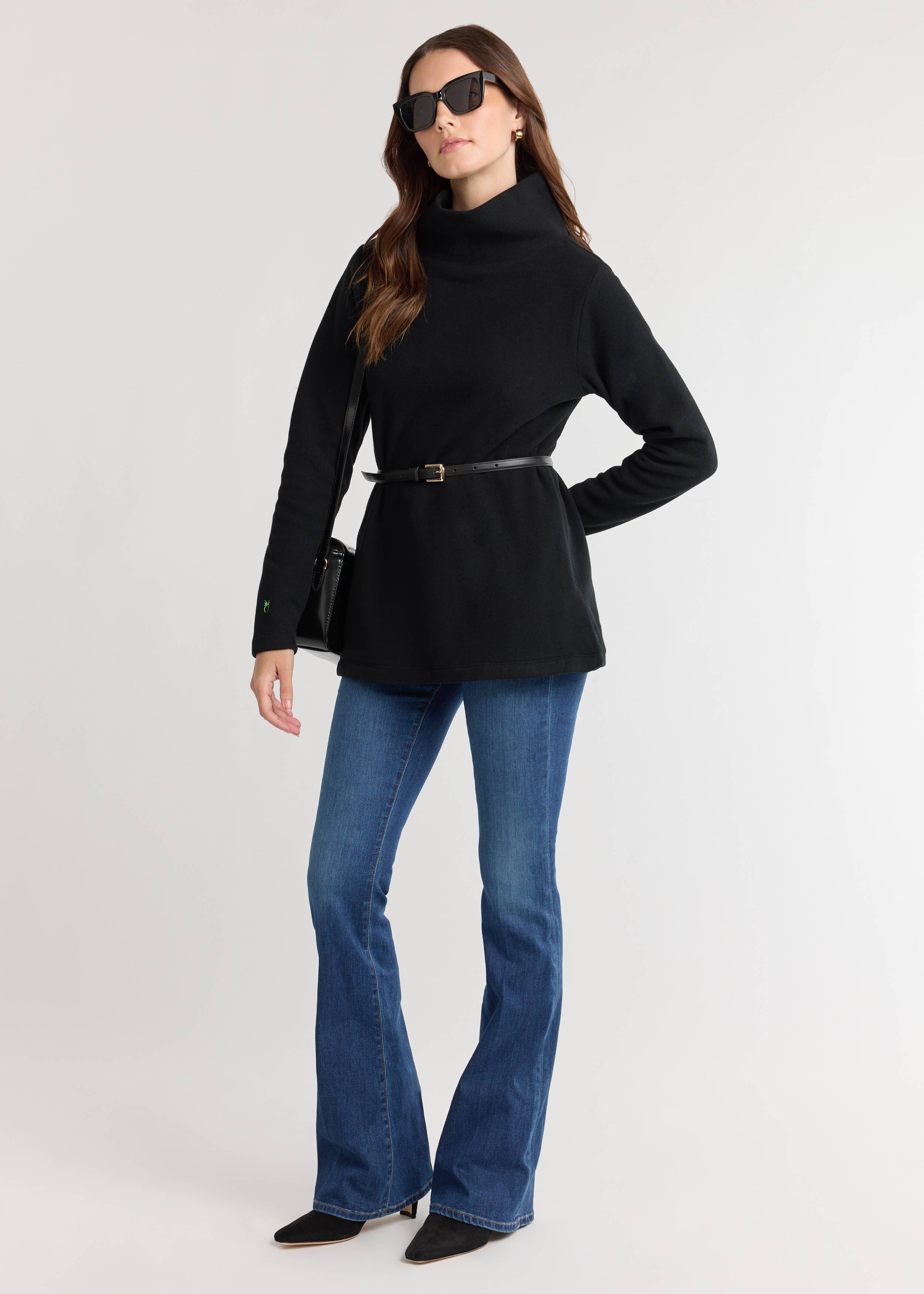 Dudley Stephens - Wholesale Knit Top - Women's - Cobble Hill Turtleneck in Vello Fleece (Black)1