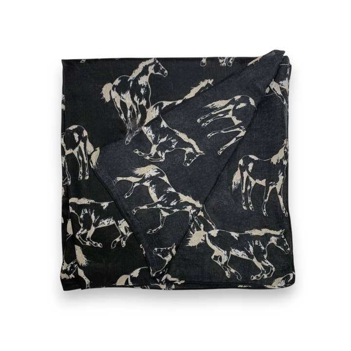 Lili Scarves (US Duty Free) - Wholesale Scarf - Women's - Horse Print Cotton Blend Scarf9