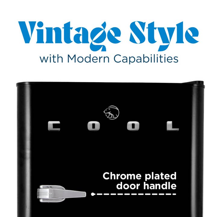 Equity Brands - Wholesale Portable/Mini Fridge - Commercial Cool 4.5 Cu. Ft. TM Retro Refrigerator,Black1