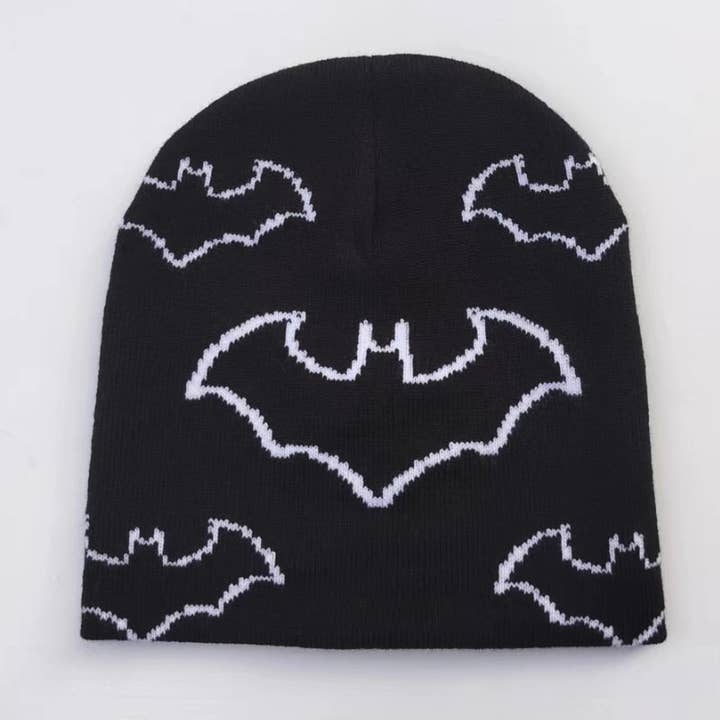 alberalkirk - Wholesale Beanie - Women's - Skull & Bat Jacquard Beanie M5A2492