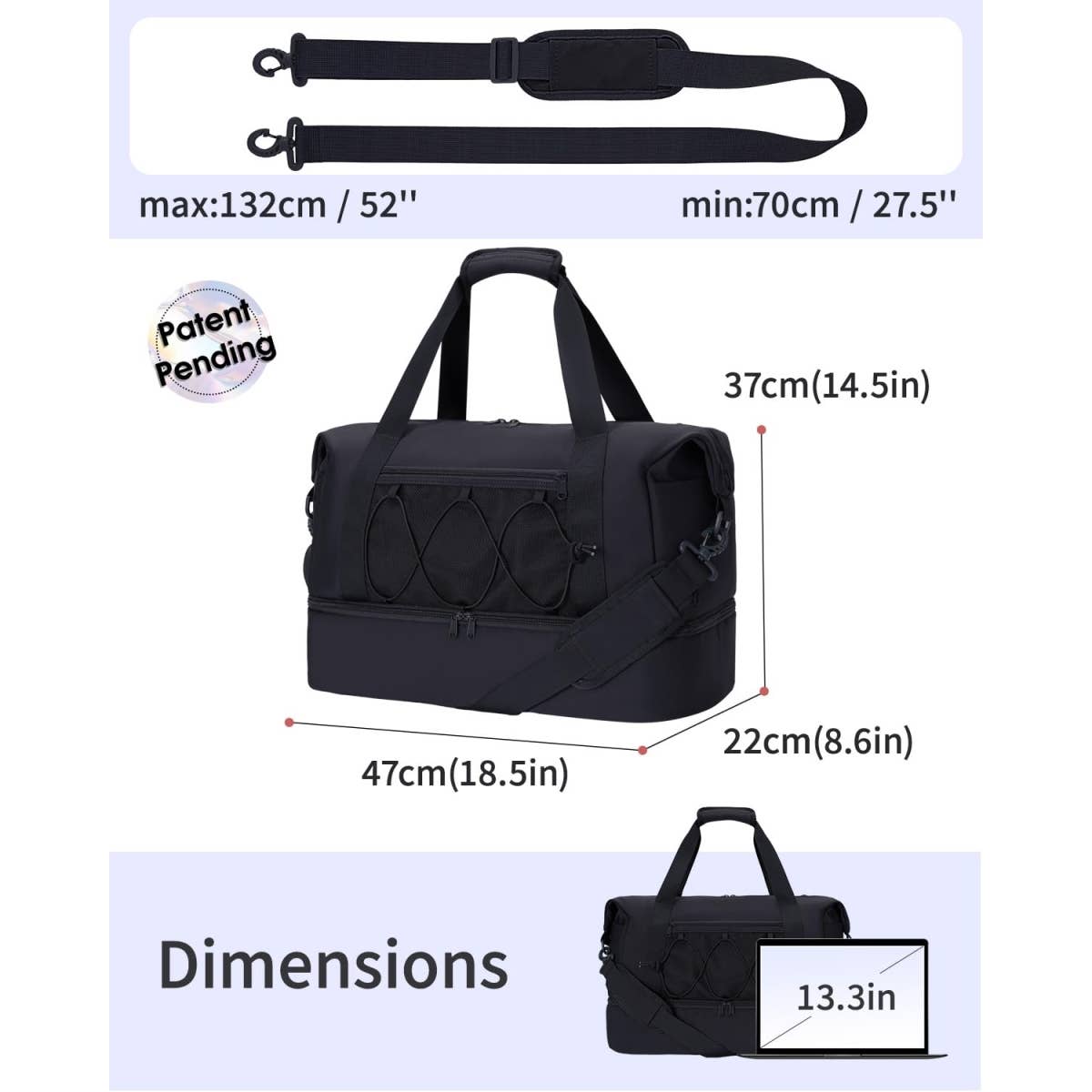 wandf - Wholesale Weekender Bag - Unisex - Travel Duffel Weekender Overnight Bag Carry on Tote Bags7