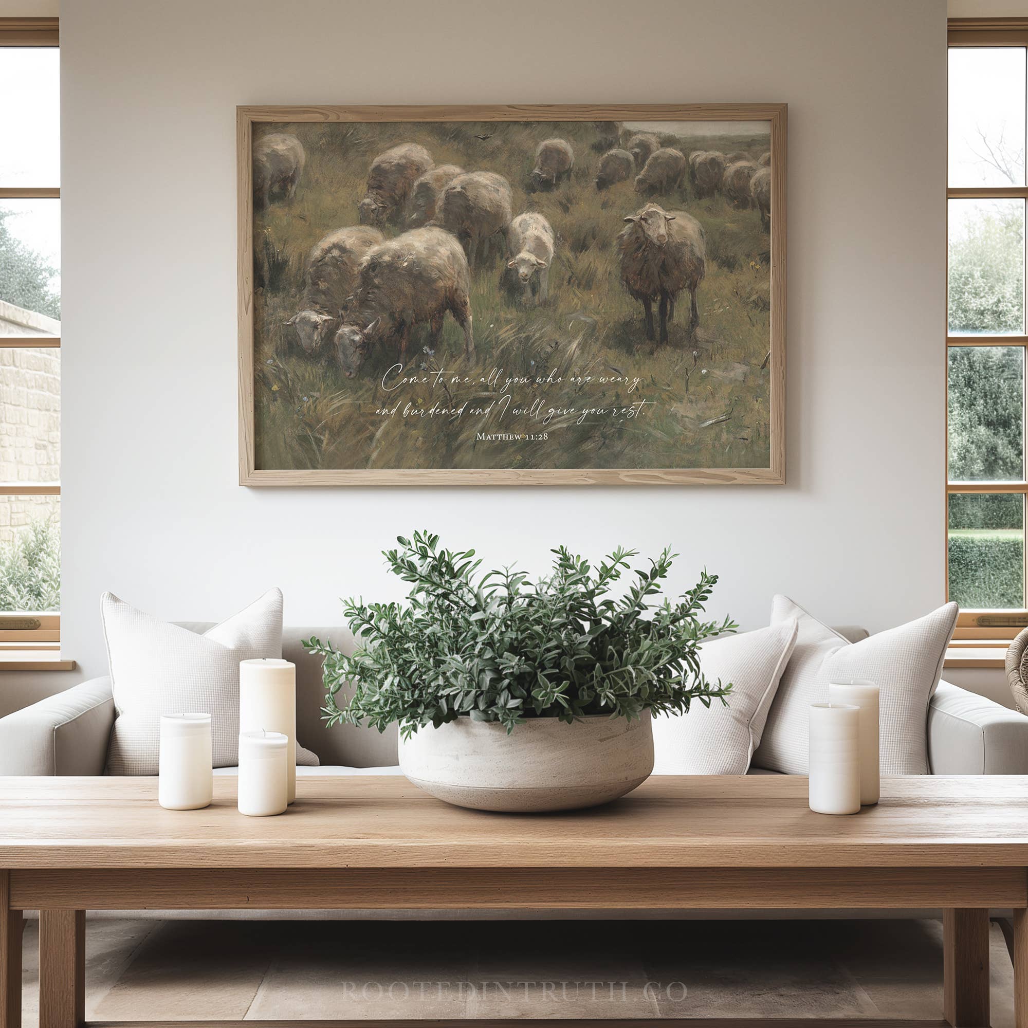 Rooted in Truth – wholesale Konsttryck – Kom till mig Kristuskonsttryck, duk, dekoration, gåva, vintage1