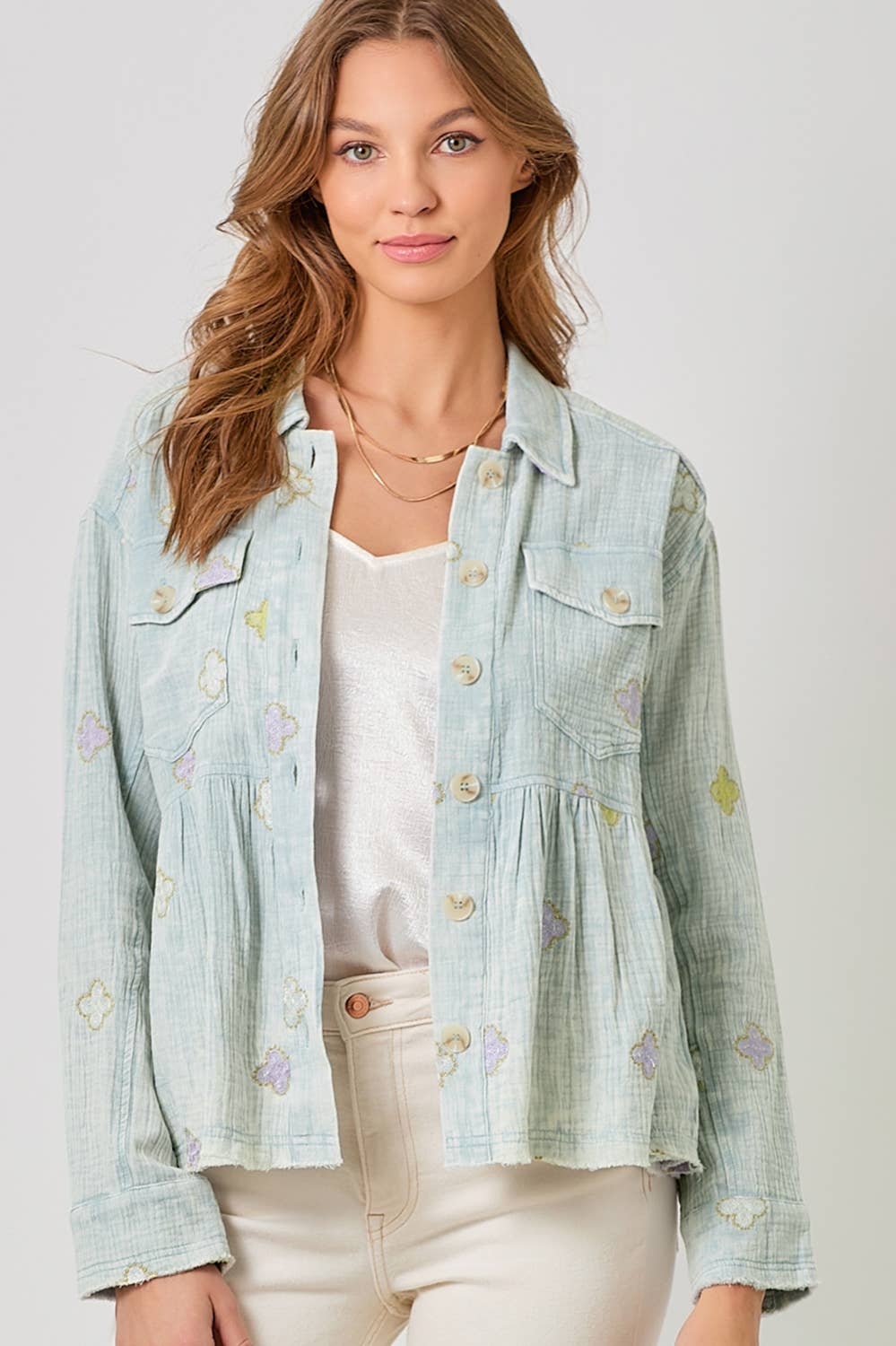 Mystree – Blusão - Mulher por atacado – 61004 Casaco Peplum Lavado19