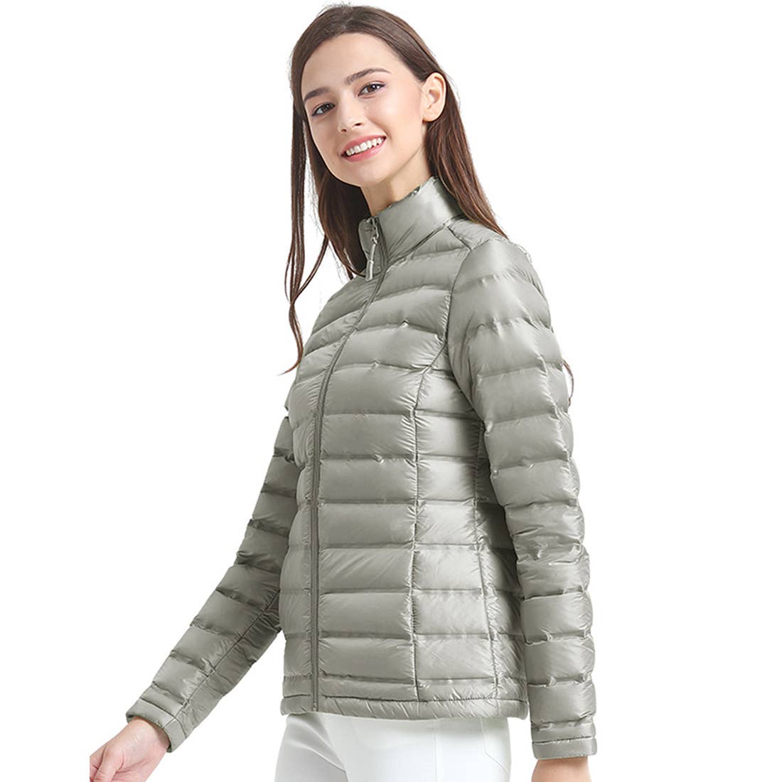 Qing Dao Lai Si Ma Te Fang Zhi You Xian Gong Si – Engroshandel Puffer jacket - Dame – Pakkbar pufferjakke til kvinder Dunfrakke Vandtæt3
