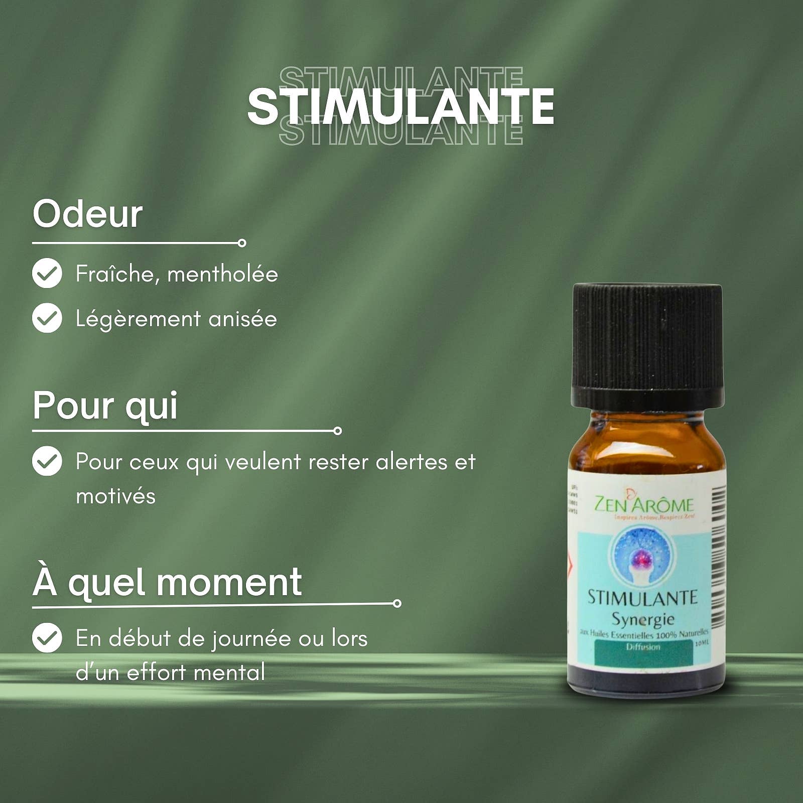 Zen'Arôme - Wholesale Essential Oil - Stimulating Essential Oil Synergy for Diffuser - 10 ml5