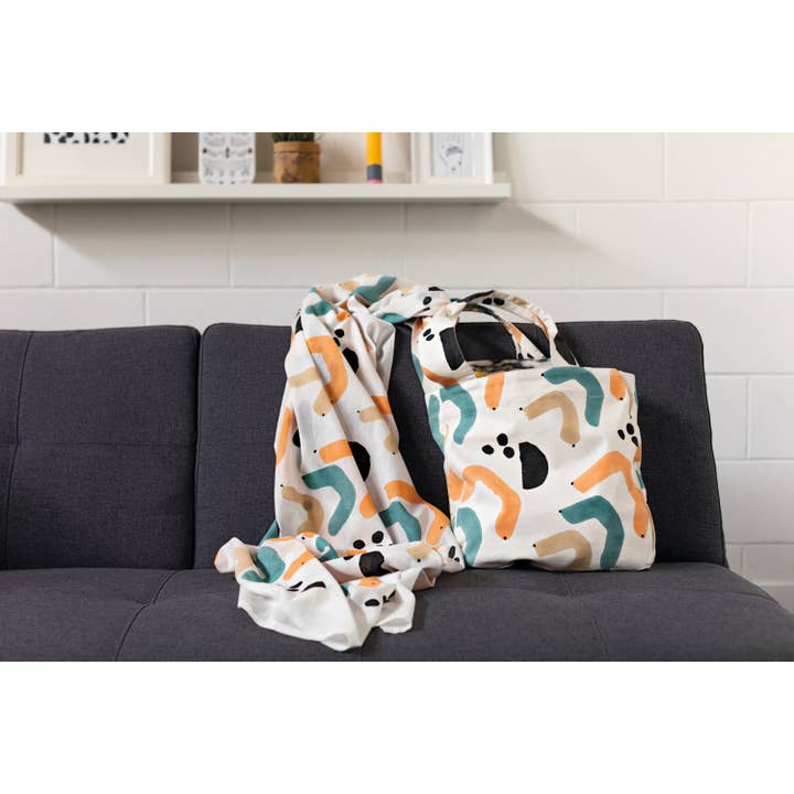 Danica Studio - Wholesale Tote Bag - Women's - Danica Studio Echo Block Printed Cotton Tote Bag