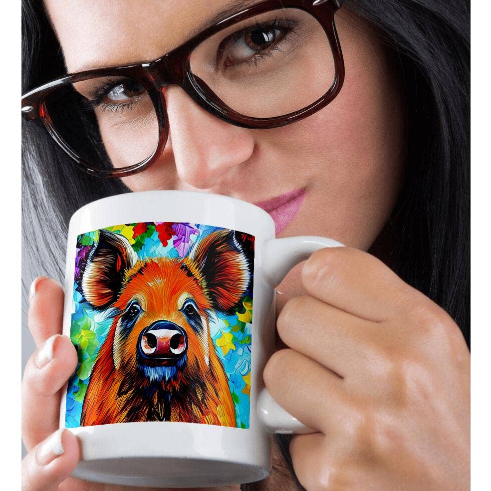 3dRose - Wholesale Coffee Mug - 3dRose, Funny wild boar animal. Cool colorful digital painting gift for you, Mug9
