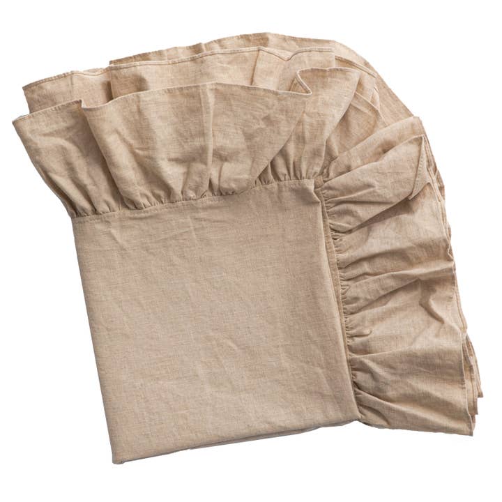 Quickway Imports - Wholesale Tablecloth - Deerlux 100% Pure Linen Washable Tablecloth with Ruffle Trim22