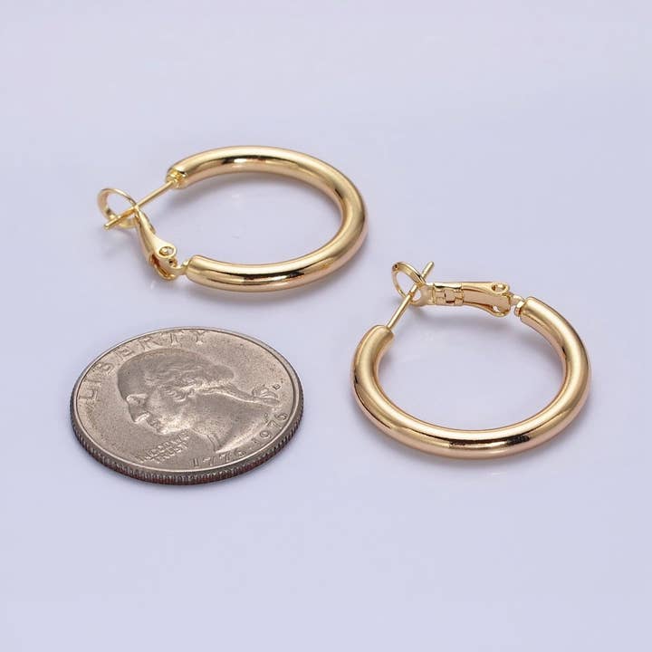 Aim Eternal - Vendita all'ingrosso Orecchini a cerchio - Orecchini a cerchio in argento, oro 20 mm, 25 mm, tubo paffuto | AB592 AB1552, AB1095 AB10978