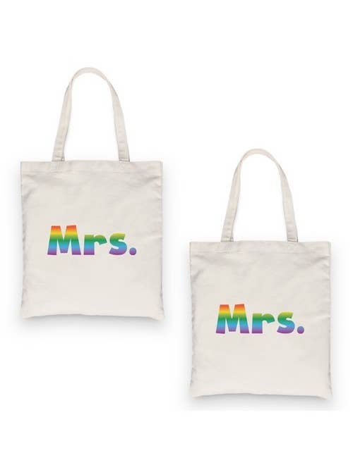 Mrs. Mrs. Rainbow Canvas Bag for wholesale by 365 In Love