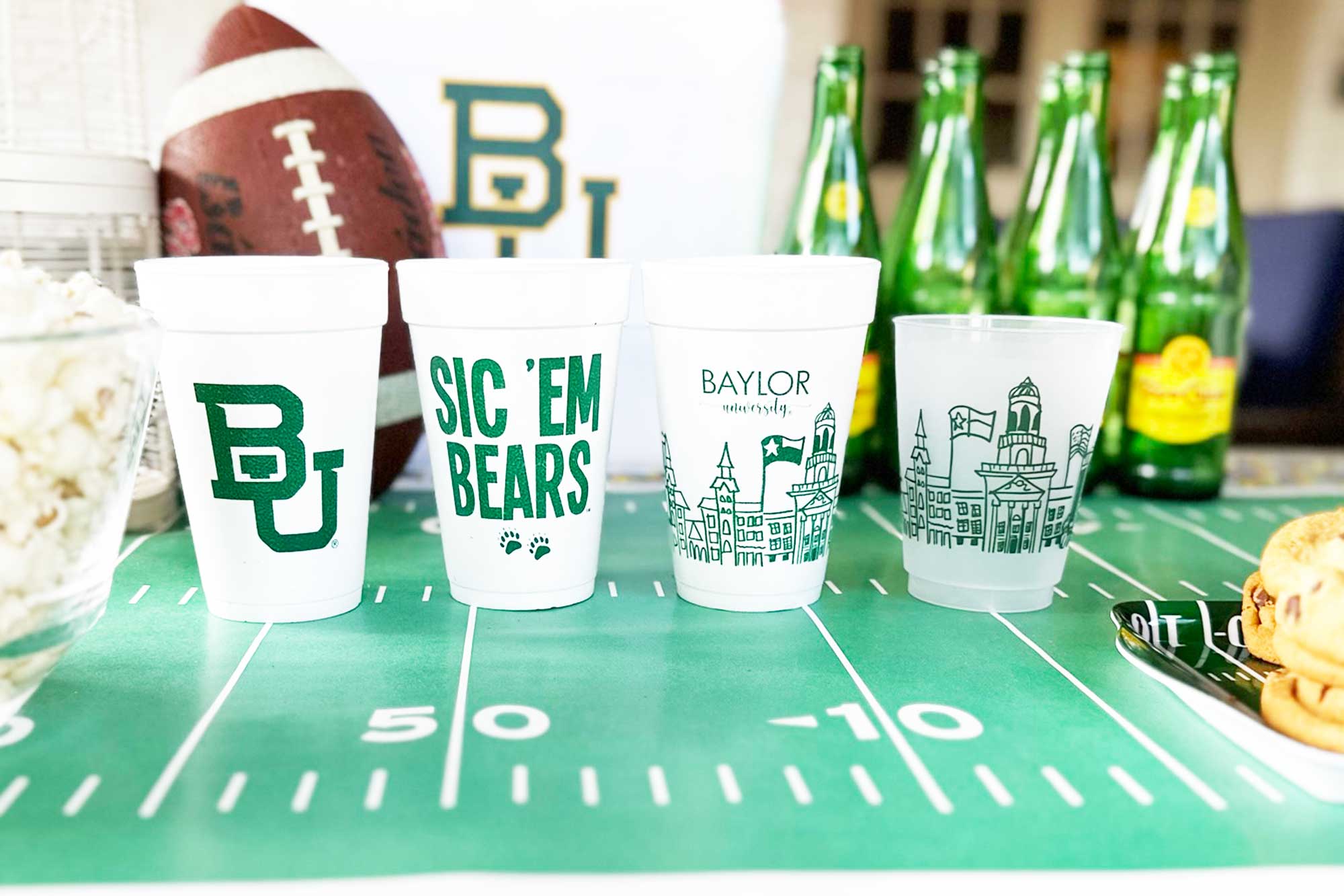 Two Funny Girls - Vente Gobelets jetables - Lot de 10 gobelets incassables {Baylor University Skyline-Waco}5