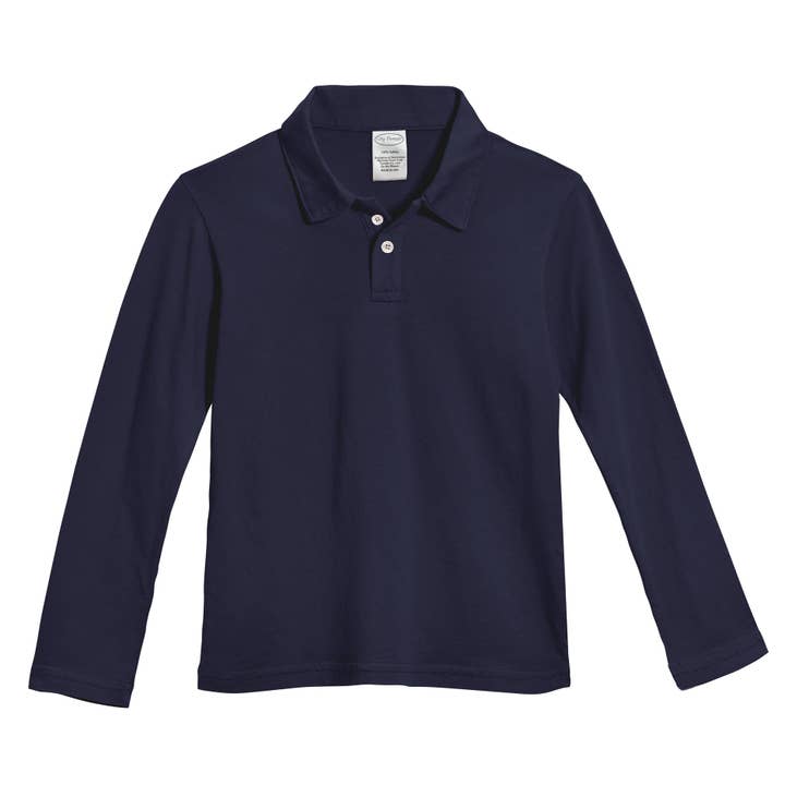 Long Sleeve Solid Jersey Polo - 100% Cotton for wholesale by City Threads
