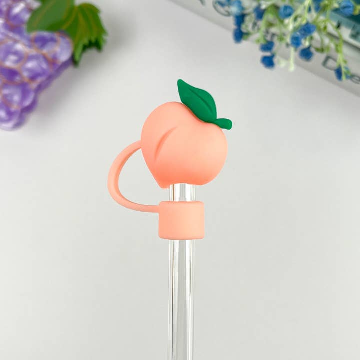 Peach Straw Topper,Stanley Cup Accessories Fruit Straw Cover for wholesale by SoapElenGlen