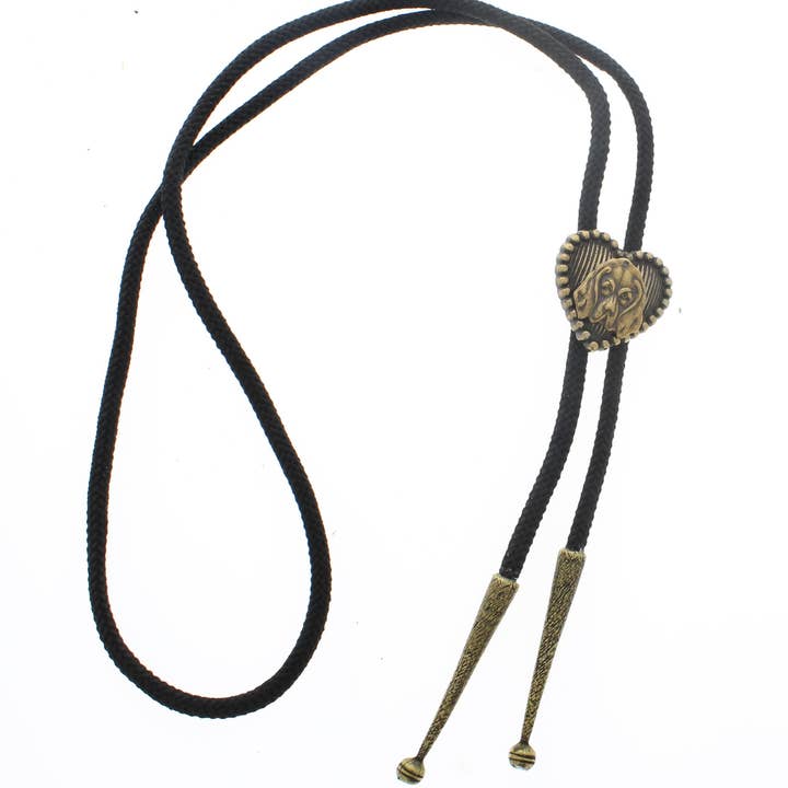 Antique Gold Puppy Love Bolo Tie, made in USA, each for wholesale by HHH Designs