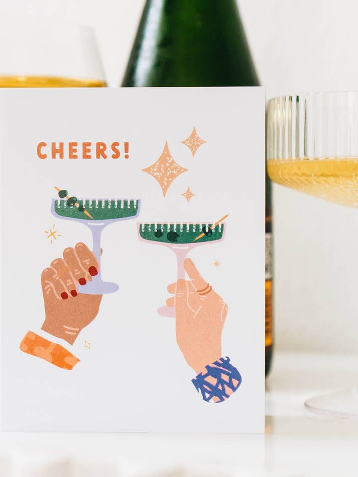 Cheers Greeting Card - Celebration, Congratulations for wholesale by Honestly Relatable