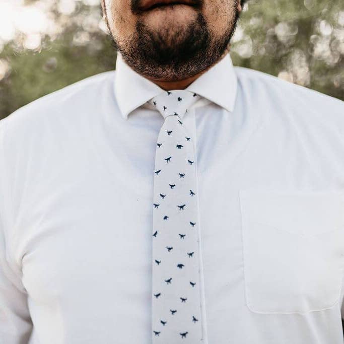 Tough Apparel - Wholesale Necktie - Men's - Spike - Cream Dinosaur Tie
