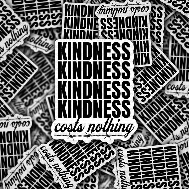 DC 2093 - Vriendelijkheid kost niets Die Cut Sticker voor wholesale door It's Transfer Time