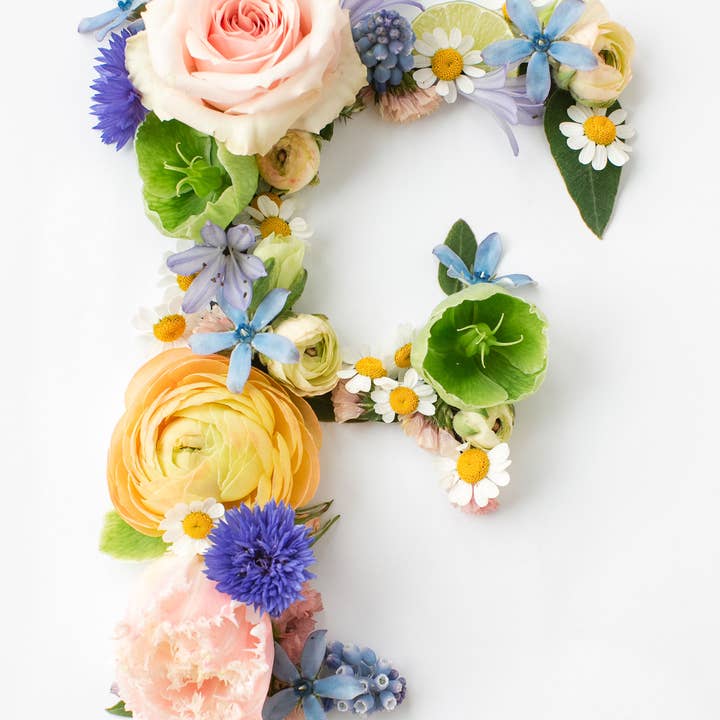 Flower Alphabet Art Print for wholesale by Frances H. Designs