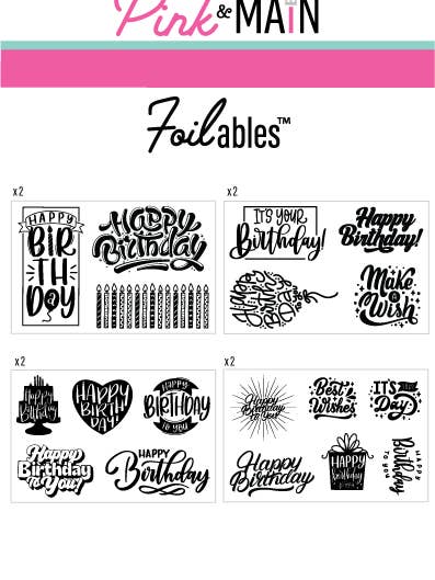 Happy Birthday Foilable Kit for wholesale by Pink and Main