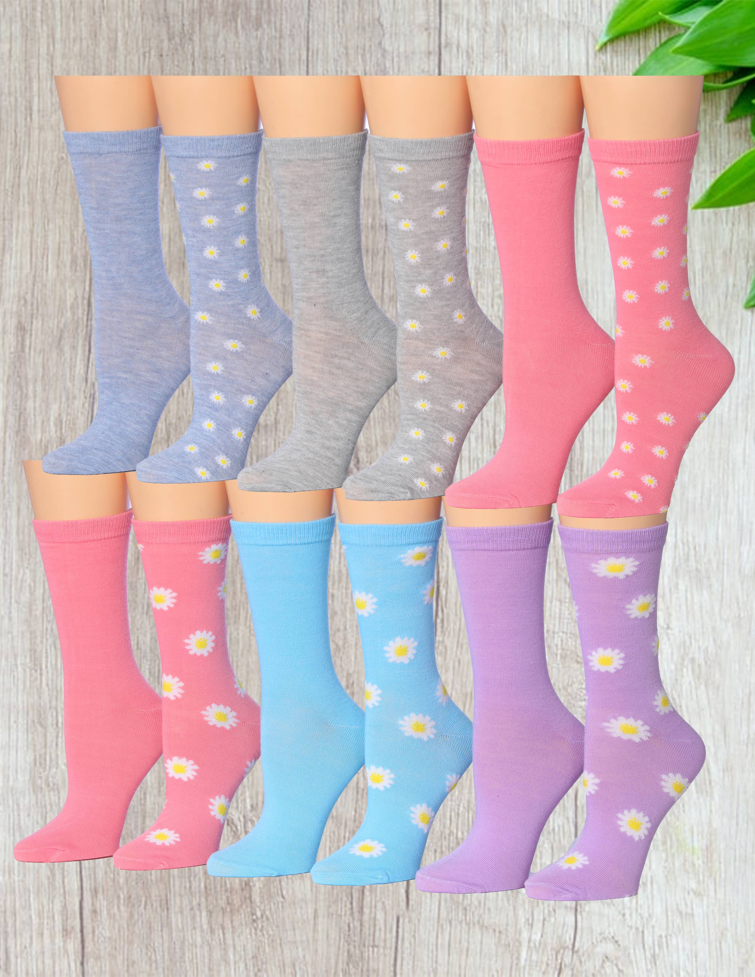 Isadora, Tipi toe, & James Fiallo - Wholesale Socks - Women's - Women Tipi Toe 6 Pack Colorful Funny Novelty Funky Cute Crew4