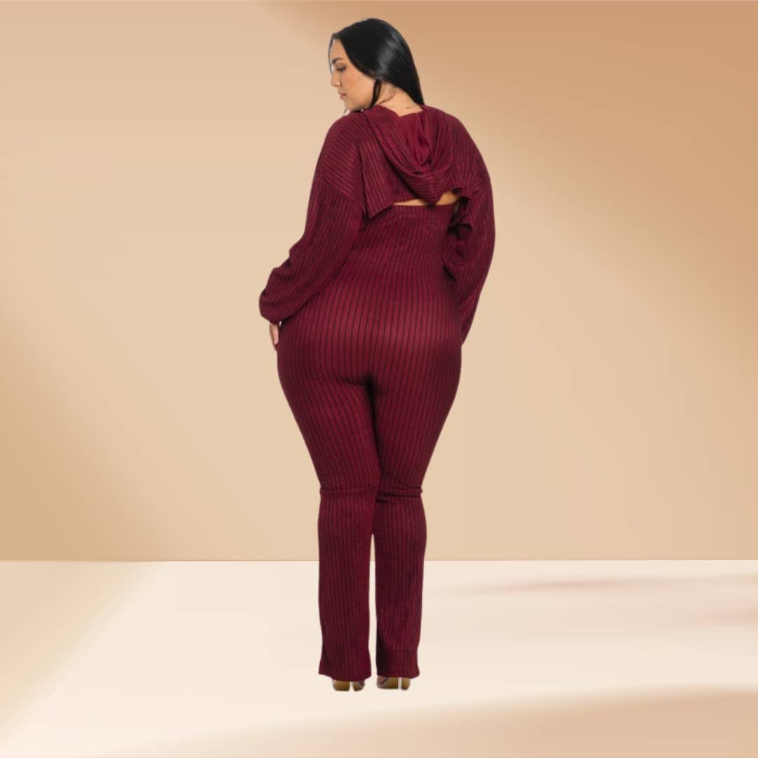 Celystrends – wholesale Jumpsuit - Dam – Plus size randig 2-delad jumpsuit16