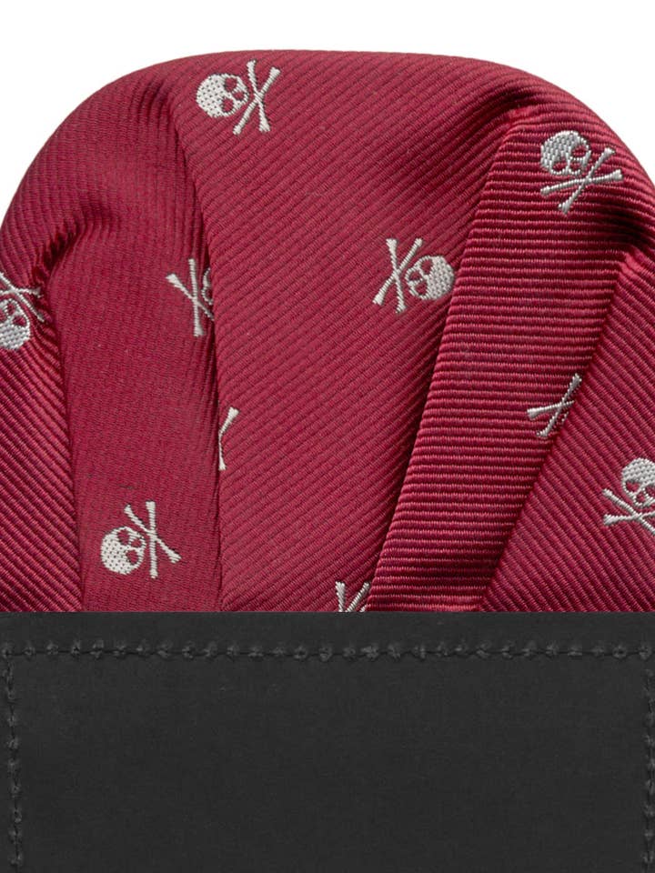 MOUCHOIR DE POCHE EN CARTON ROUGE GRENAT BLANC CRÂNES pour la vente par Josvil