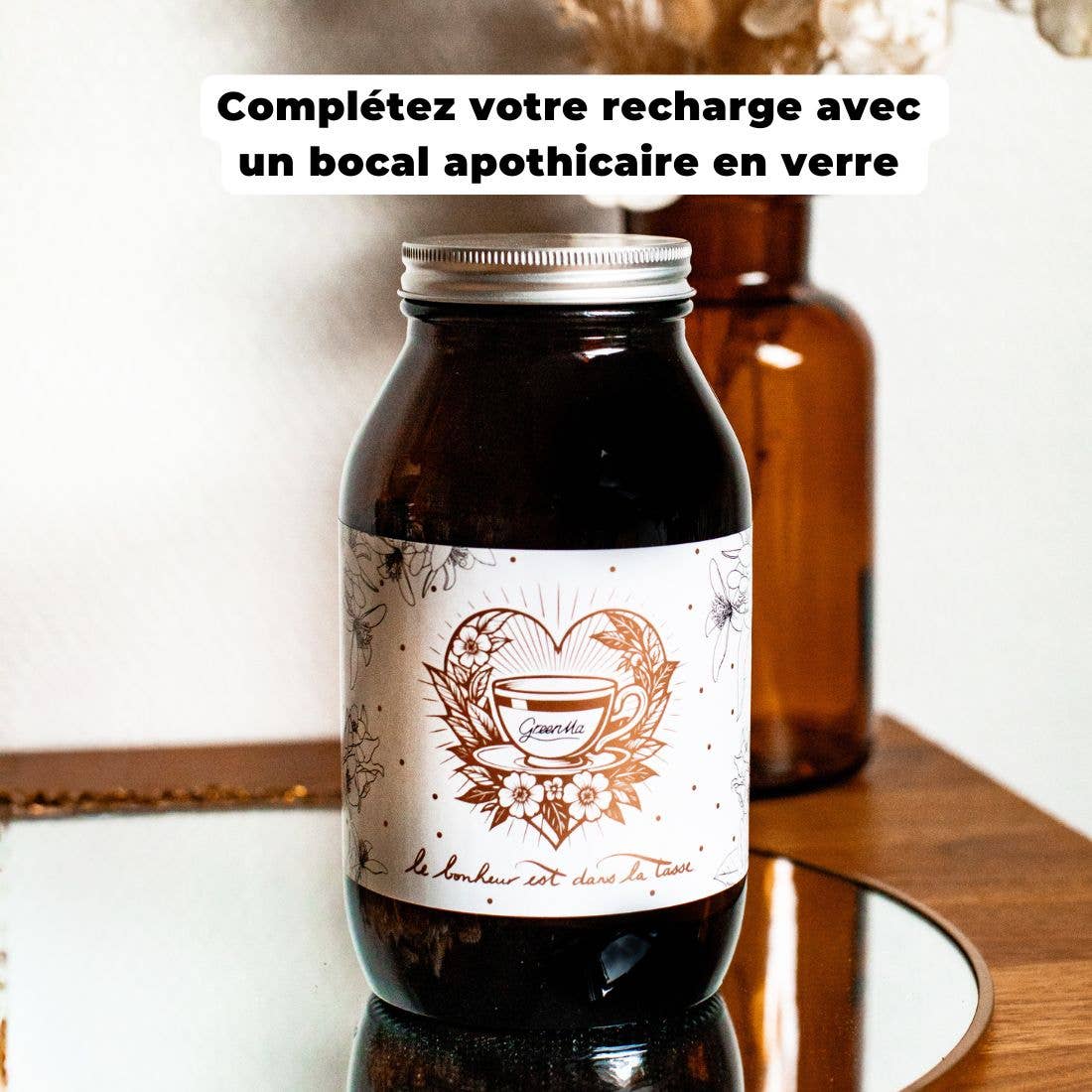 GreenMa - Wholesale Jar - EMPTY GLASS APOTHECARY JAR - refill supplement0