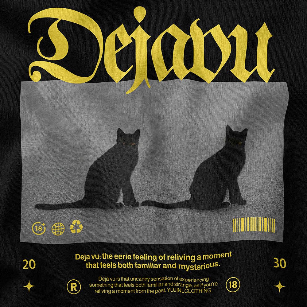 YUJIN CLOTHING - Venta al por mayor Camiseta estampada - Unisex - Camiseta de Gato Dejavu1