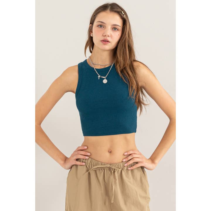 HYFVE - Wholesale Tank Top - Women's - DZ24C690-D-Ribbed Crop Tank Top
