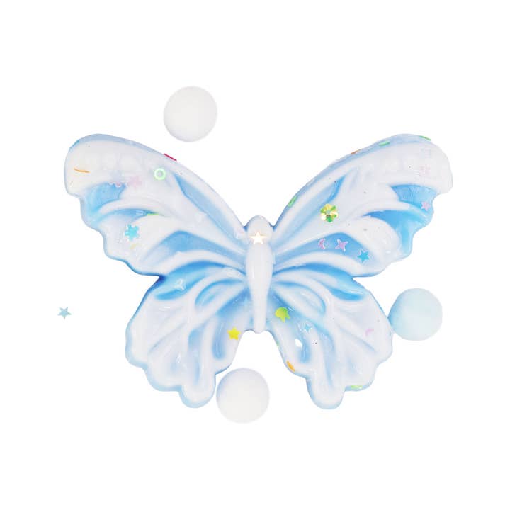 ASSORTED Butterfly Sequins Mochi Pom Pom Squishy Bag for wholesale on Faire3