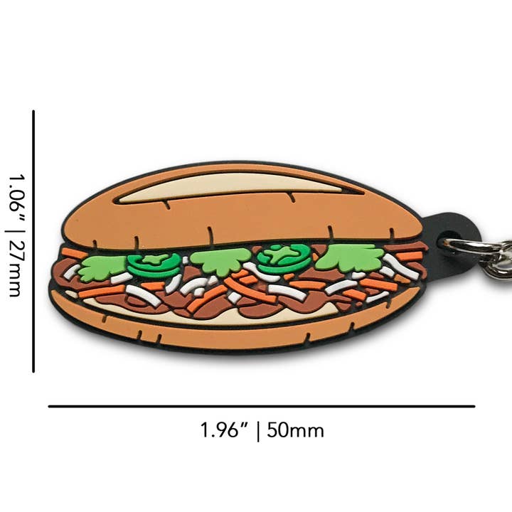 On Point Pins - Wholesale Keychain - Unisex - Vietnam - Vietnamese Banh Mi Sandwich Soft PVC Keychain3