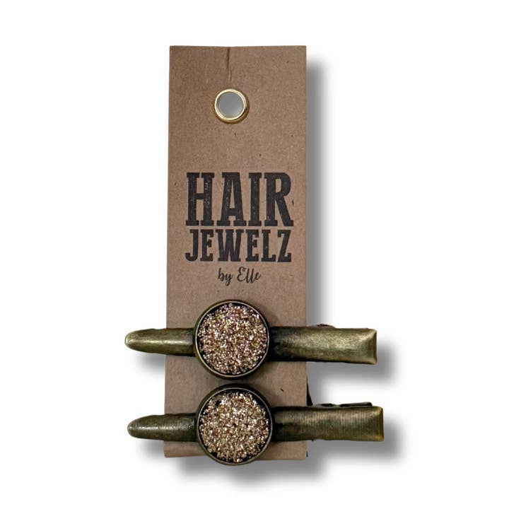 Colourclip Alligator Mini "Glitter Glow Guld" for engroshandel hos Hairjewelz by Elle