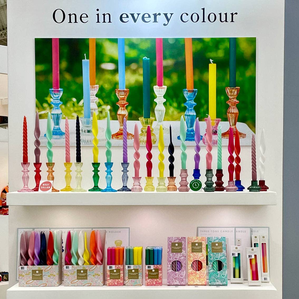 Talking Tables UK – wholesale Tapered candle/candlestick – 3 Tone Ombre Pink, Yellow & Orange Dinner Candles - 3 Pack | Valentines |3