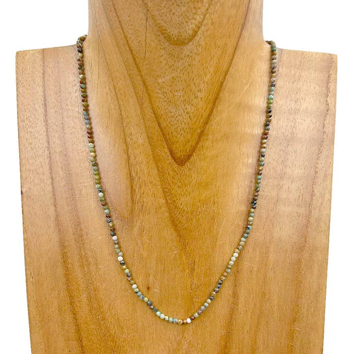 NKZ230825-01 15-inch long 3mm face cut jasper beads Necklace for wholesale by Western Elite Jewelry