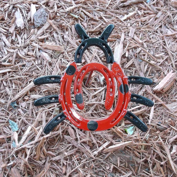 Creations Welded - Wholesale Garden/Lawn Stake - Lady Bug Horseshoe Garden Art, Garden Stake, Metal Yard.2