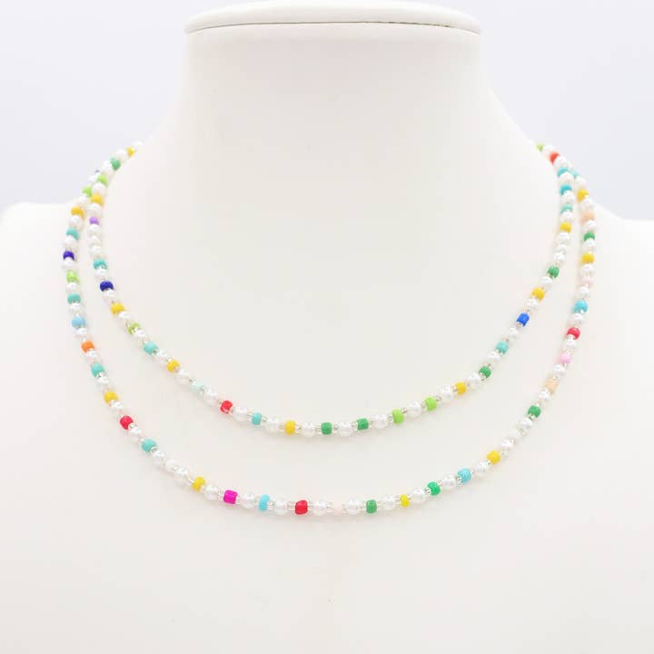 Daemon srls - Wholesale Beaded/Pearl Necklace - MILOS - Collana Perline Rainbow in Acciaio INOSSIDABILE4