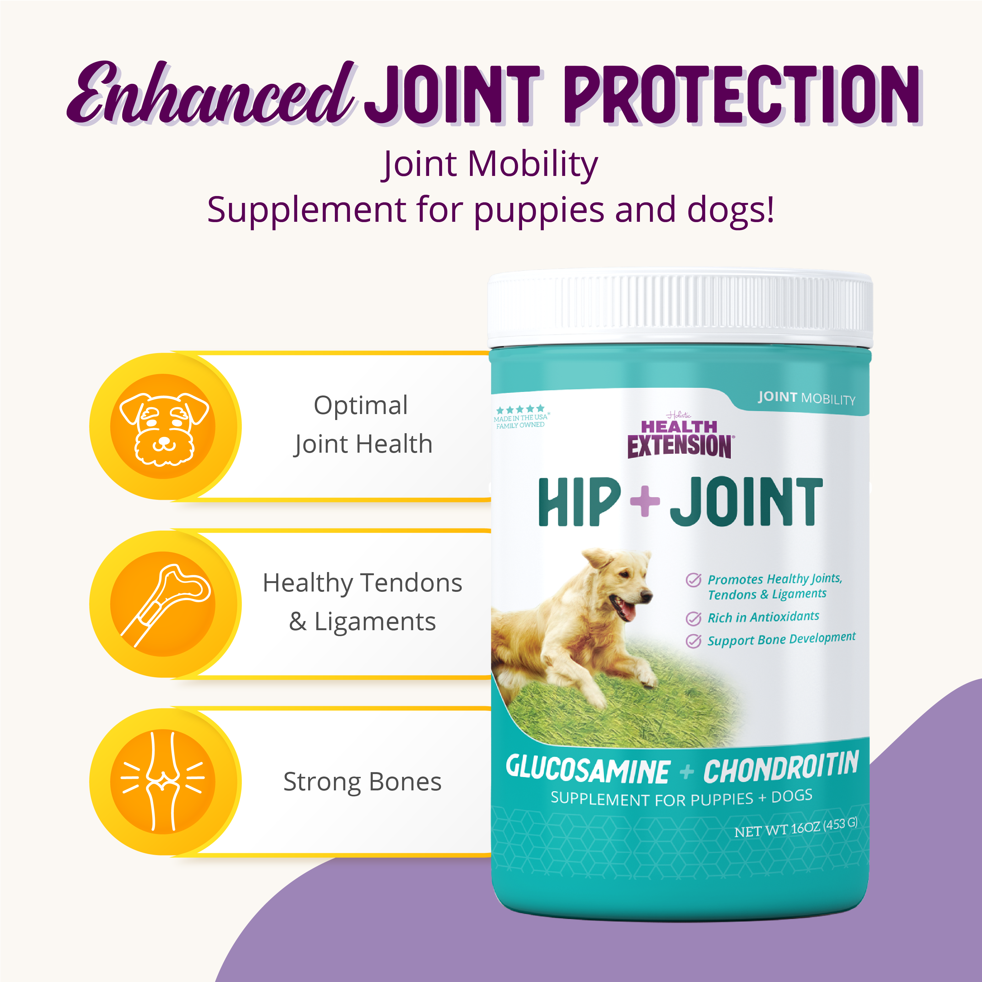 Health Extension Pet Care - Wholesale Pet Supplement - Dog - HIP + JOINT Mobility Supplement6